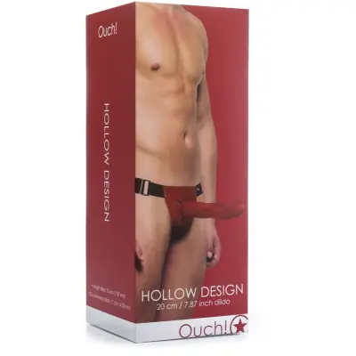 Ouch!: Hollow Design Strap-On, röd