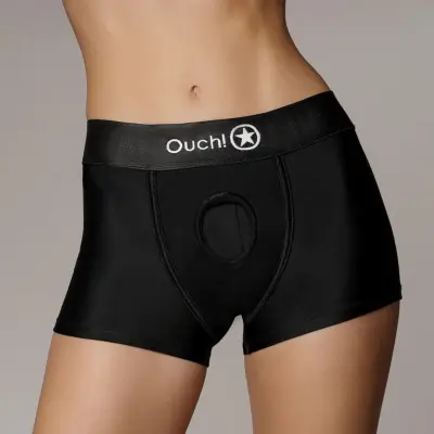 Ouch! - Vibrating Strap On Boxer - Black - XS/S