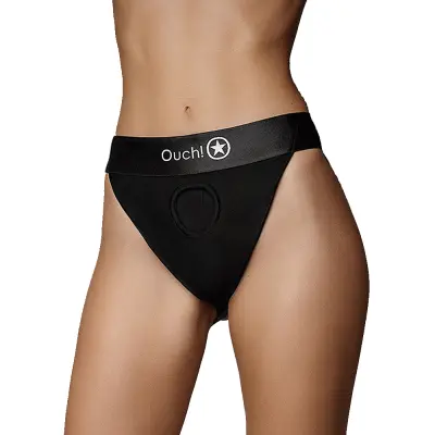 Ouch! Vibrating Strap-on Panty Harness with Open Back