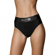 Ouch! Vibrating Strap-on Thong with Removable Rear Straps-M/L