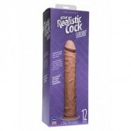 REALISTIC COCK 12'' NO BALLS BROWN