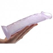 Realistisk Dildo 22 cm med sugpropp - Klar Lila -Storsäljare !