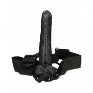 RealRock: Hollow Strap-on, 23 cm, svart