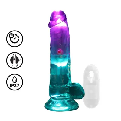 RealRock LED Vibrerande Dildo Clear 15cm
