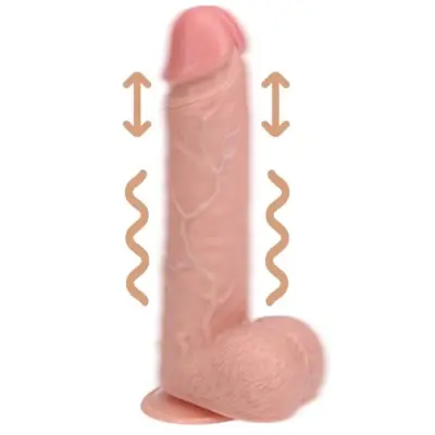 Realrock Vibrating and Thrusting Straight Cock with Balls 20,3 cm