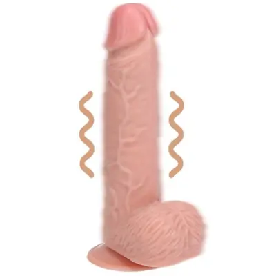 Realrock Vibrating Regular Straight Cock with Balls 23 cm