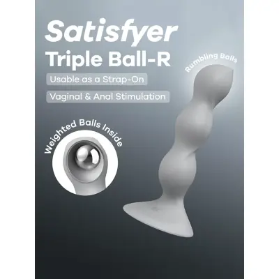 Satisfyer Triple Ball-R Weighted Dildo Grey