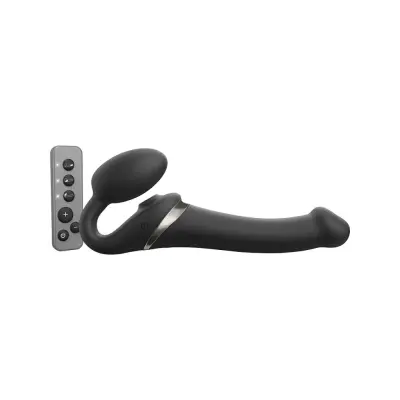 Strap-On-Me: Multi Orgasm Bendable Strap-On Vibrator, XL, svart