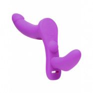 Strap U: Double Take - Purple, Vibrating Strap-On with Harness