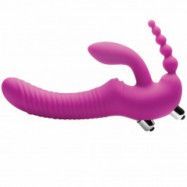 Strap U Regal Rider Vibrerande Triple G Strap-On Dildo - Rose