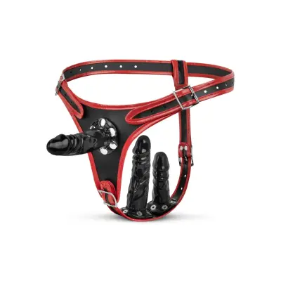 Triple Dildo Strap-On Harness