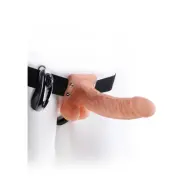 VIBR STRAP-ON W BALLS 7'' FLESH