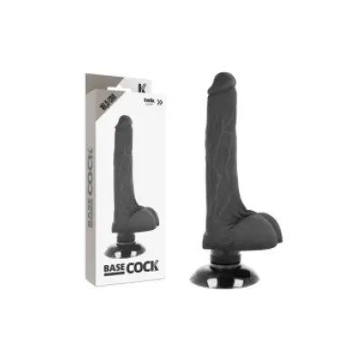 Basecock Realistic Vibrator 2-1 Black 18.5 Cm -O- 4 Cm