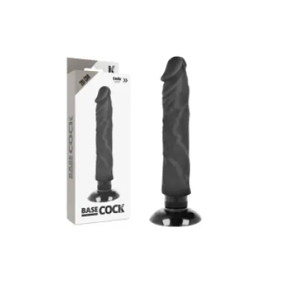 Basecock Realistic Vibrator 2-1 Black 20 Cm -O- 4 Cm