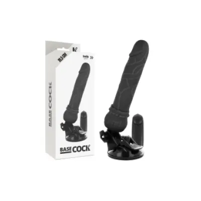 Basecock Realistic Vibrator Remote Control Black 19.5 Cm -O- 4 Cm