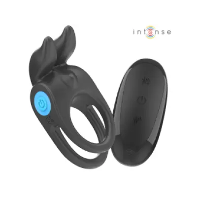 Intense Sam Vibrator Double Penis Ring 10 Vibrations Black