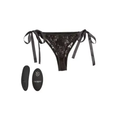 CalExotics Remote Control Lace Thong Set BLACK