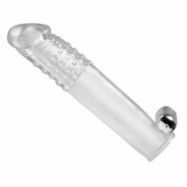 Size Matters Clear Sensations Penis Extender Sleeve med Vibrator  - Klar