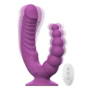 Double Vibrator With Suction Cup& Remote