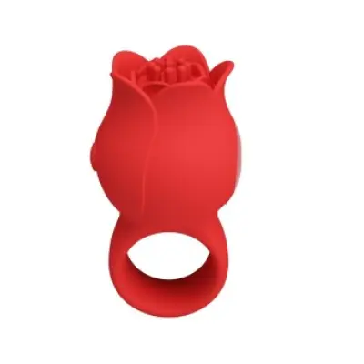 Pretty Love Jae Rose Shaped Finger Vibrator 10 Vibrations Red