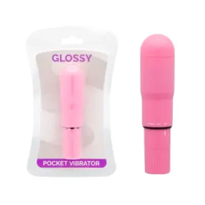 Glossy Pocket Vibrator Deep Rose