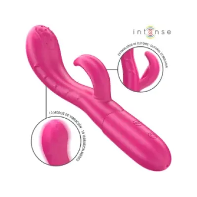 Intense Amara Vibrator With Stimulating Tongue 10 Vibrations Pink