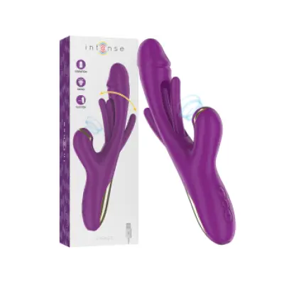 INTENSE - ATENEO RECHARGEABLE MULTIFUNCTION VIBRATOR 7 VIBRATIONS WITH OSCILLATING TONGUE AND PURPLE SUCTION