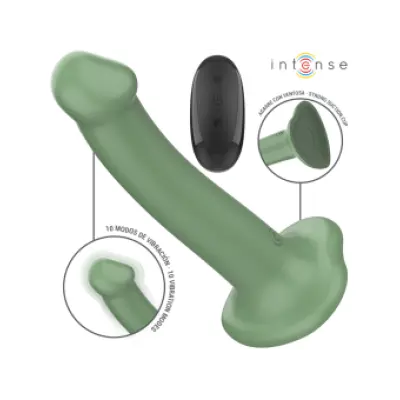 Intense Becca Vibrator With Suction Cup 10 Vibrations Green Remote Control