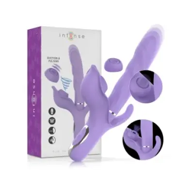 Intense Billie Multifunctional Rechargeable Suction Vibrator With Purple Push Button