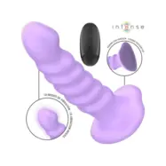 Intense Brenda Vibrator Size M Spiral Design 10 Vibrations Purple Remote Control