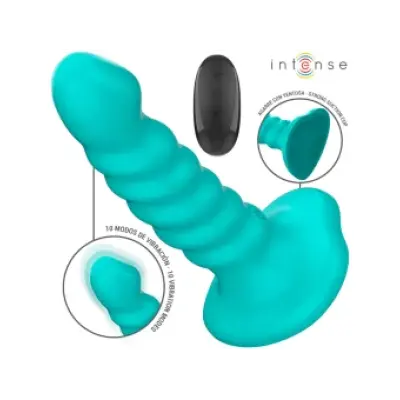 Intense Buffy Vibrator Size S Spiral Design 10 Vibrations Blue Remote Control