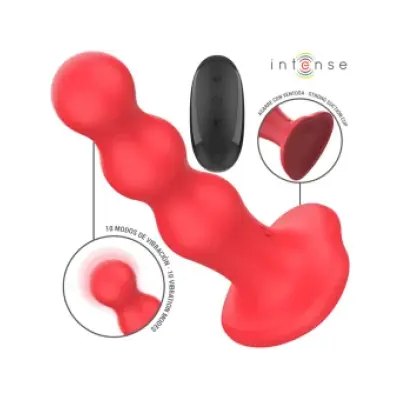 Intense Cody Vibrator With Suction Cup Red Remote Control