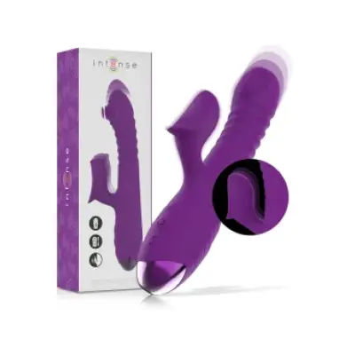 Intense Iggy Multifunction Rechargeable Vibrator Up & Down With Clitoral Stimulator Purple