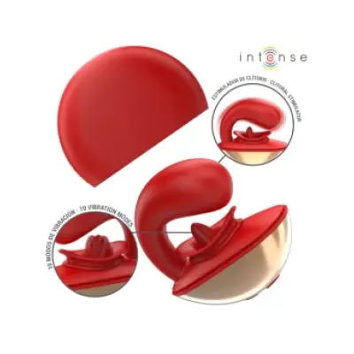 Intense Mariah Vibrator & Stimulator In U Shape 10 Vibrations Red