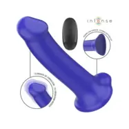 Intense Victoria Vibrator With Suction Cup 10 Vibrations Dark Blue Remote Control
