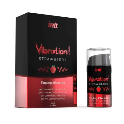 Intt Vibration Jordgubb - Intimgel med vibrerande effekt 15 ml