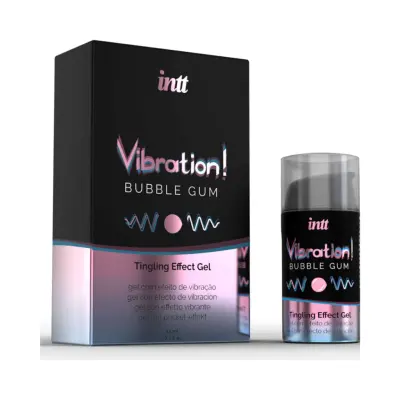 Intt Vibration! - Kraftfull Stimulerande Gel med Vibrationseffekt - Bubble Gum 15 ml