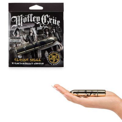 MOTLEY CRUE - CLASSIC SKULL 10 FUNCTION BULLET VIBRATOR GOLD