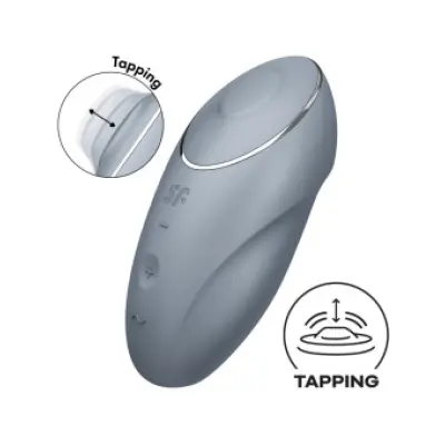 Satisfyer Tap & Climax 1 Lay-On Vibrator Grey