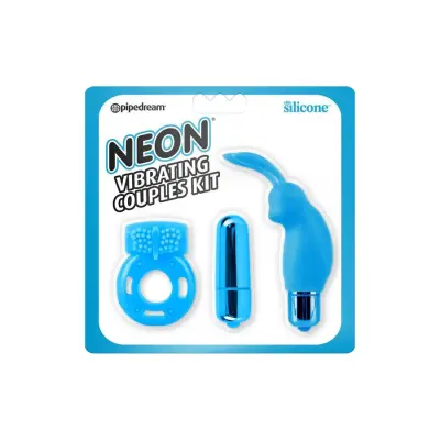 Neon Vibrating Couples Kit - Blue