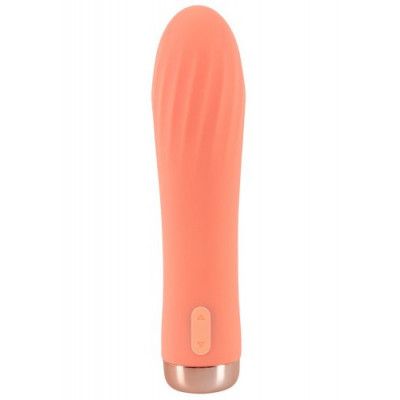 Peachy Mini Ribbed Vibrator