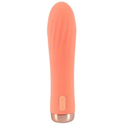 Peachy Mini Ribbed Vibrator