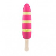 Popsicle Vibrator Rosa Gul Randig