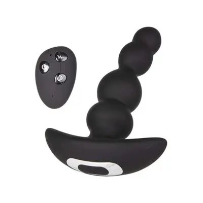Prostate Vibrator + Rotating Beads With Wireless Remote