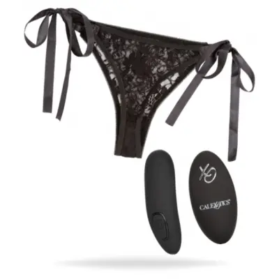 Remote Control Lace Thong Set (Färg: Svart)