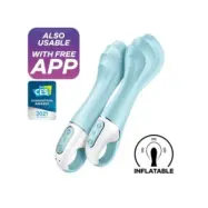 Satisfyer Air Pump Vibrator 5+ Inflatable G-Spot Vibrator App Blue