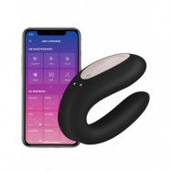 Satisfyer Connect: Double Joy, Partner Vibrator, svart