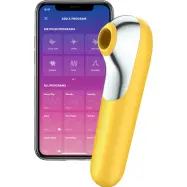 Satisfyer Connect: Dual Love, Air Pulse Vibrator, gul