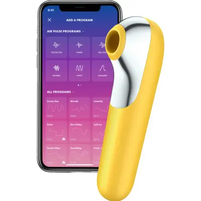 Satisfyer Connect: Dual Love, Air Pulse Vibrator, gul