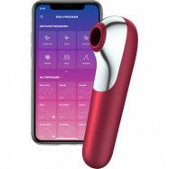 Satisfyer Connect: Dual Love, Air Pulse Vibrator, röd